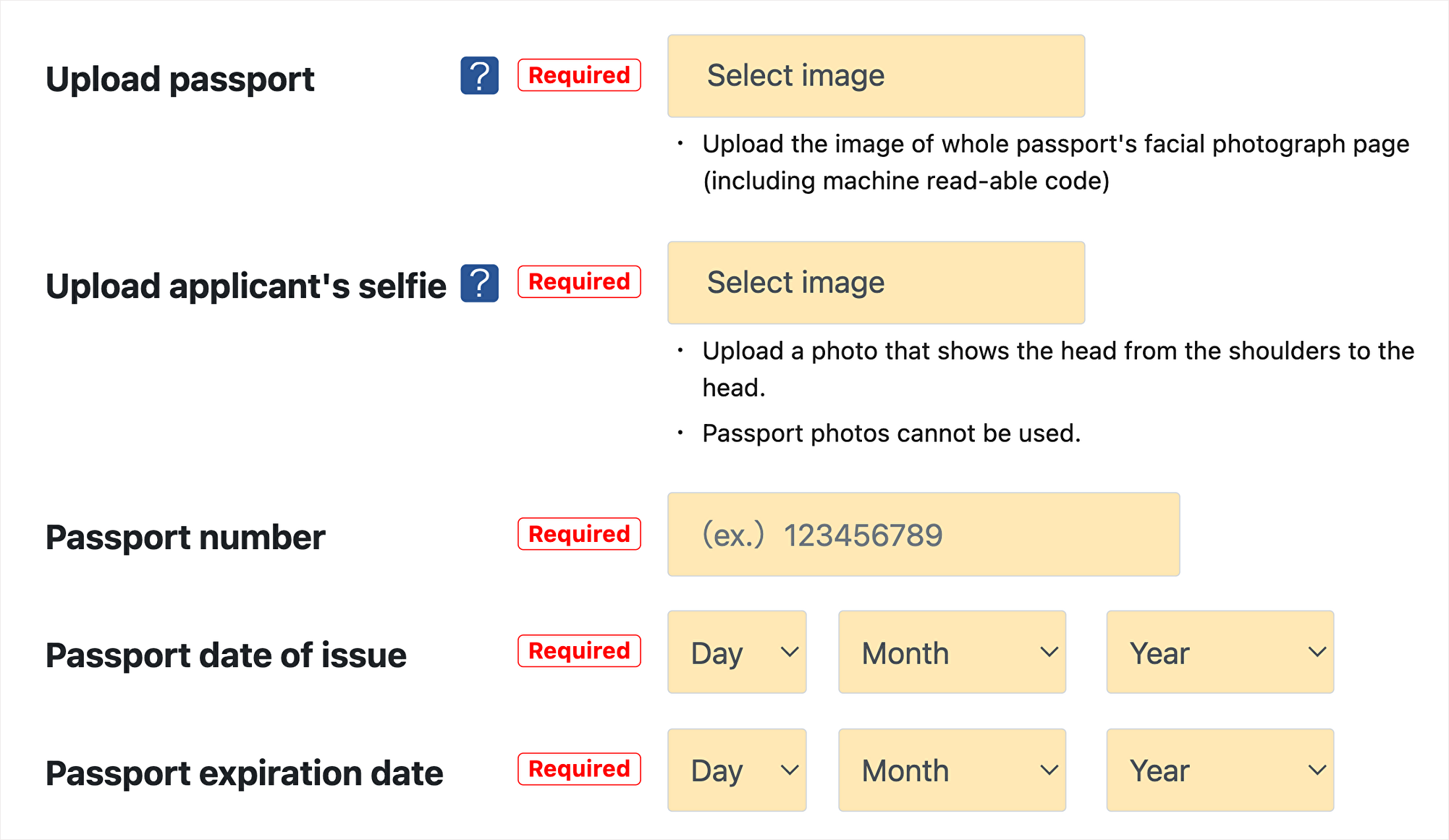 Passport information